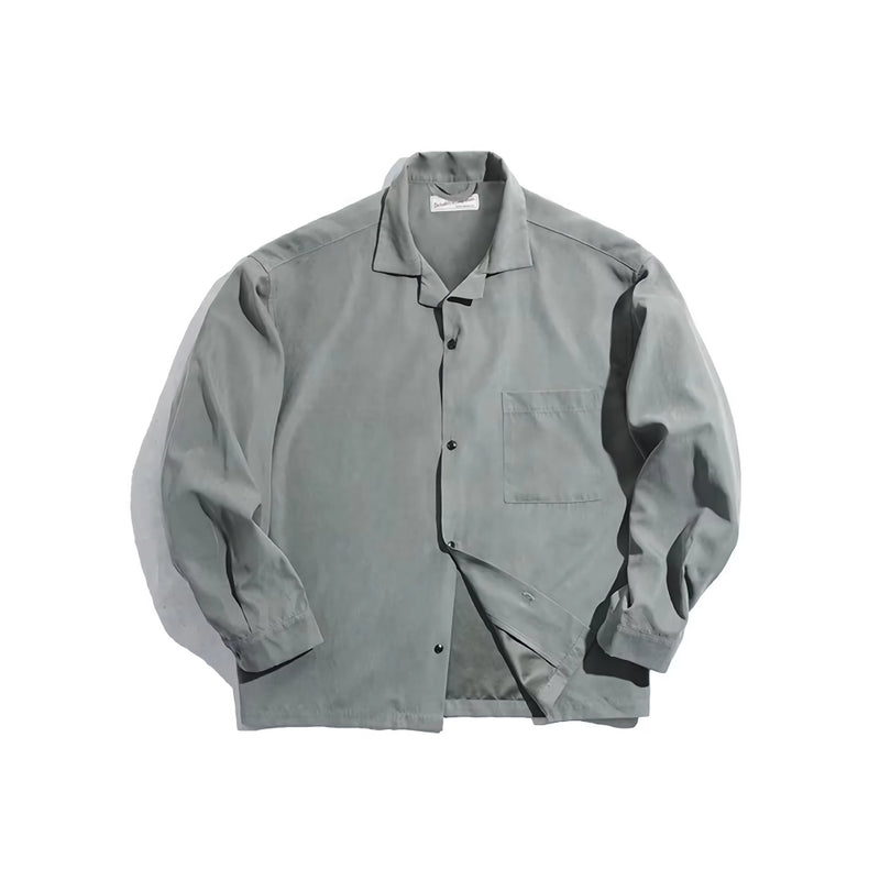 retro velvet cuban collar oversized blouse, view 2 - MRSLM
