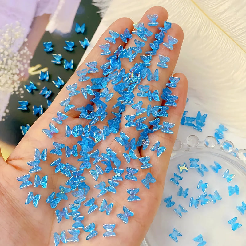 colorful aurora butterfly nail charms, view 8 - MRSLM