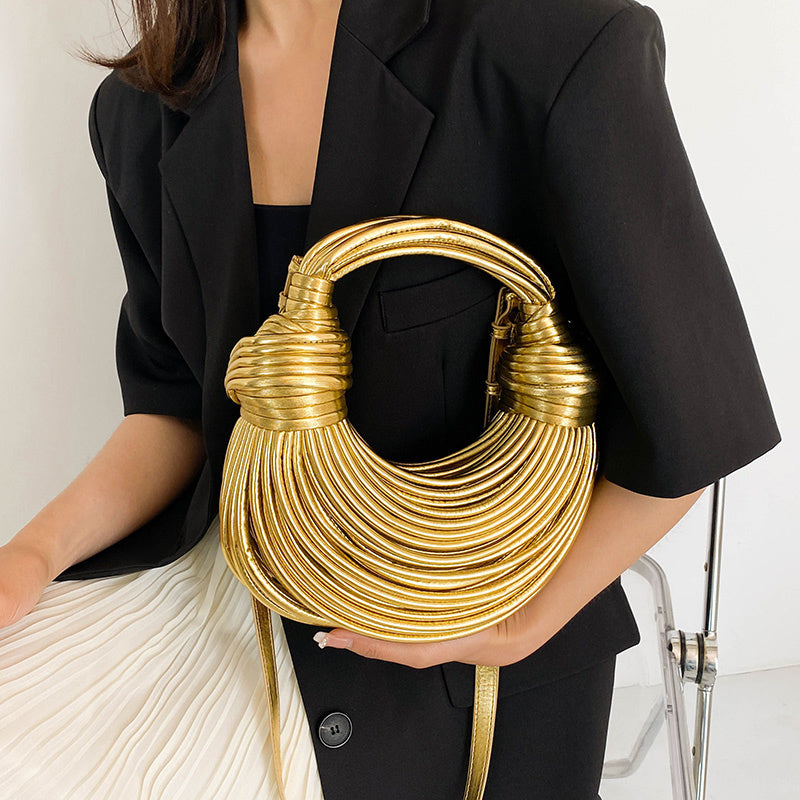 Golden Luxury Handwoven Noodle Bags