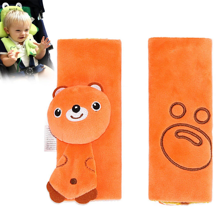 Kids Cartoon Plush Seat Belt Covers - Safety Shoulder Pads