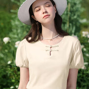 plated puff short-sleeve top, view 4 - MRSLM