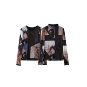 minimalist long-sleeved mesh t-shirt for women, view 8 - MRSLM