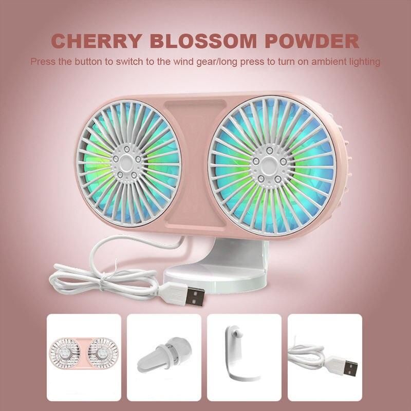 dual-head usb car fan, view 8 - MRSLM