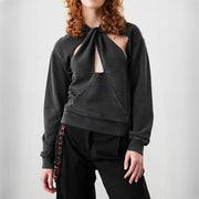 hollow out hooded sweatshirt - MRSLM