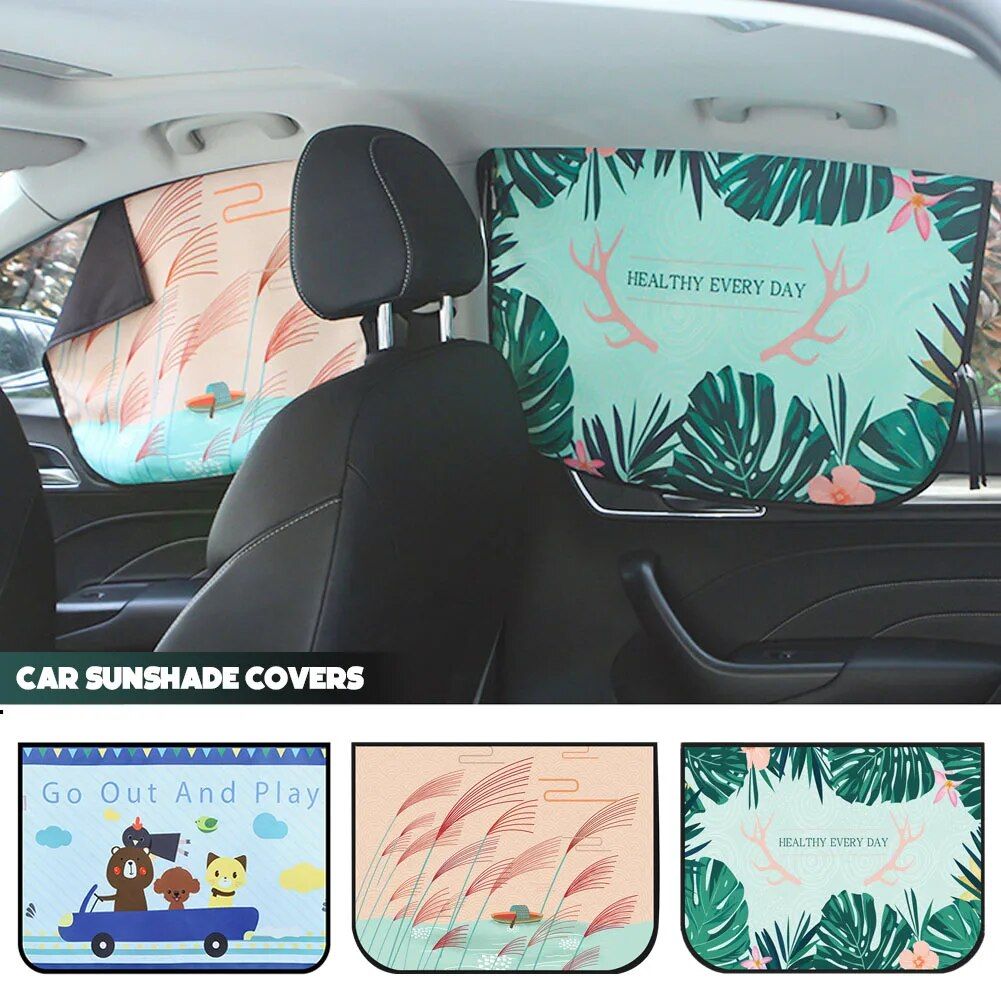 Universal Magnetic Car Window Sunshade with Cartoon Design - UV Protection for Kids and Babies