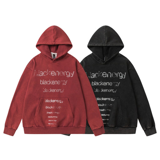 retro letter print hoodie - MRSLM