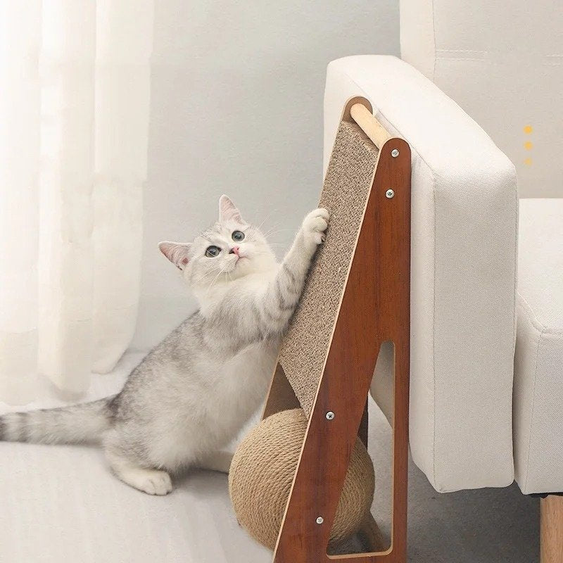 Detachable cat scratching board with sisal rope ball - MRSLM