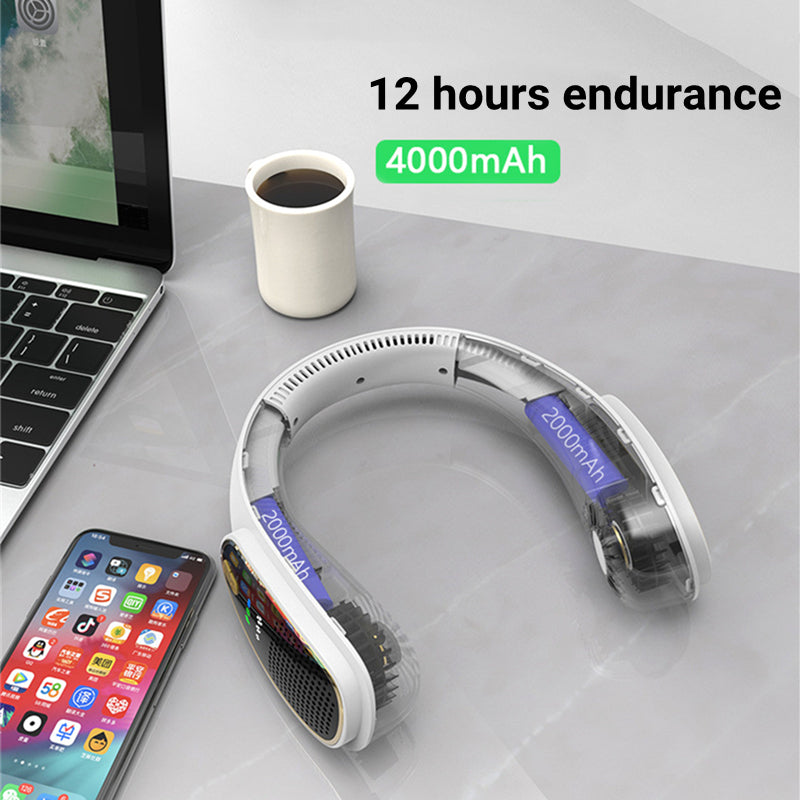 bladeless neck fan with led display, view 8 - MRSLM