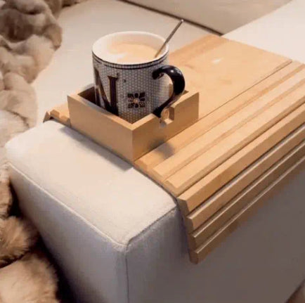 modern minimalist bamboo sofa tray, view 2 - MRSLM