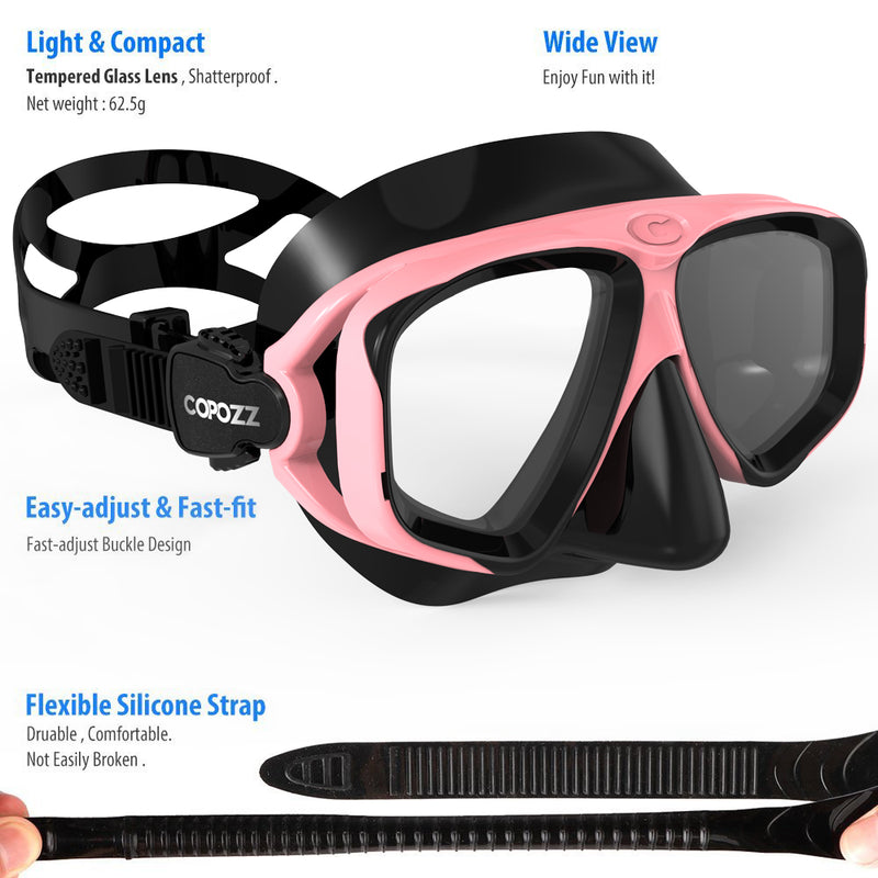 scuba diving mask and snorkel set, view 13 - MRSLM