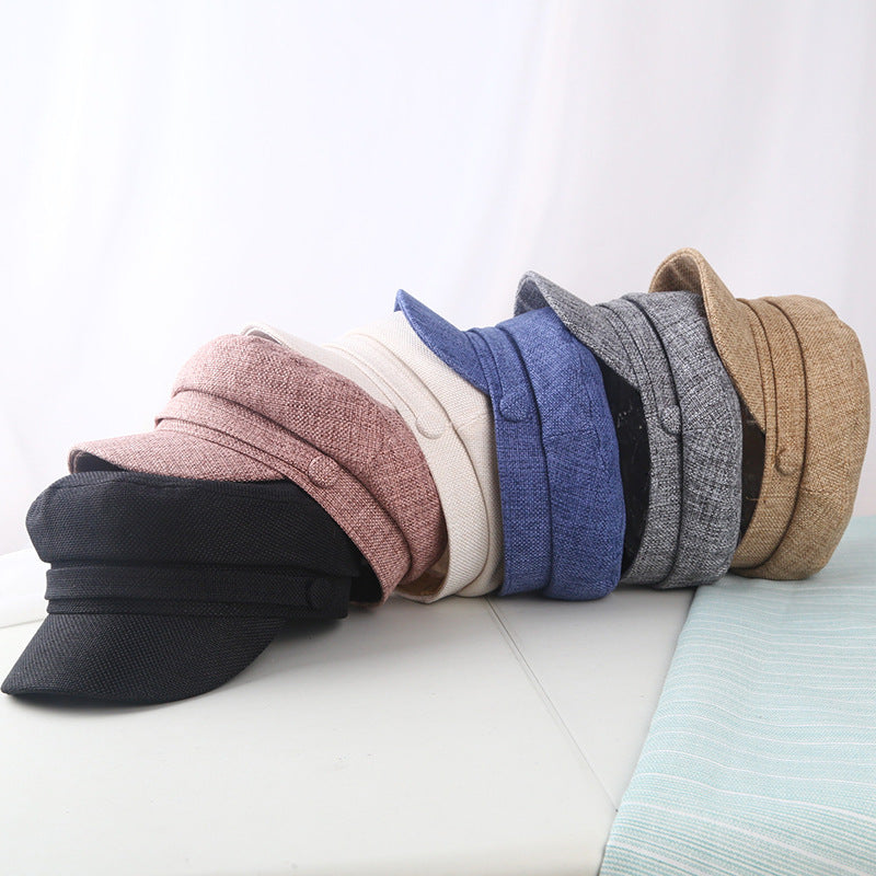 linen blend military hat, view 6 - MRSLM