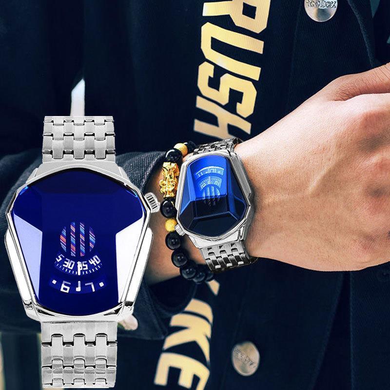 men's steel band quartz watch, view 5 - MRSLM