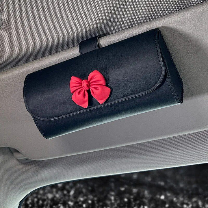 Chic Bowknot Universal Car Sunglasses Case