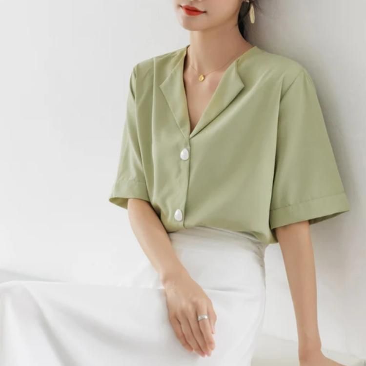 summer casual green shirt, view 6 - MRSLM