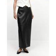Gold PU leather long skirt, view 2 - MRSLM