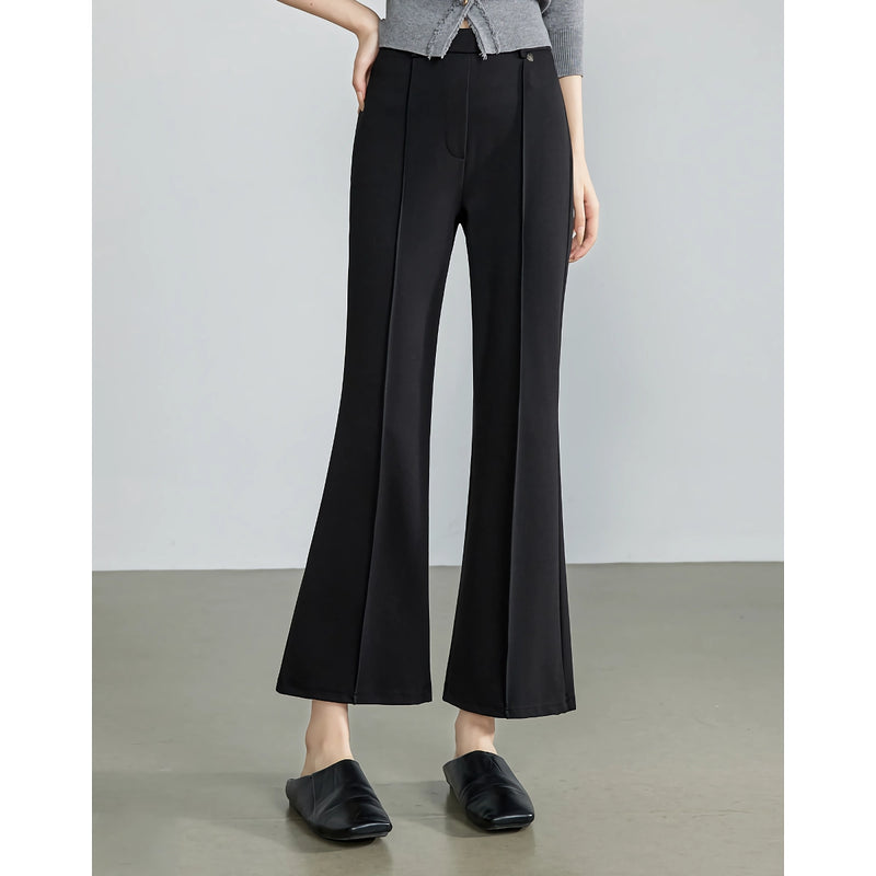 elegant micro flare ankle-length pants for women, view 6 - MRSLM