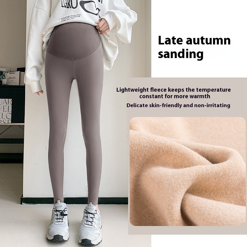 Pregnant Women's Honeycomb Stretch Belly Support Shark Skin Leggings