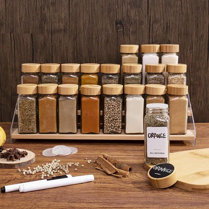 glass seasoning jars with bamboo lids, view 6 - MRSLM