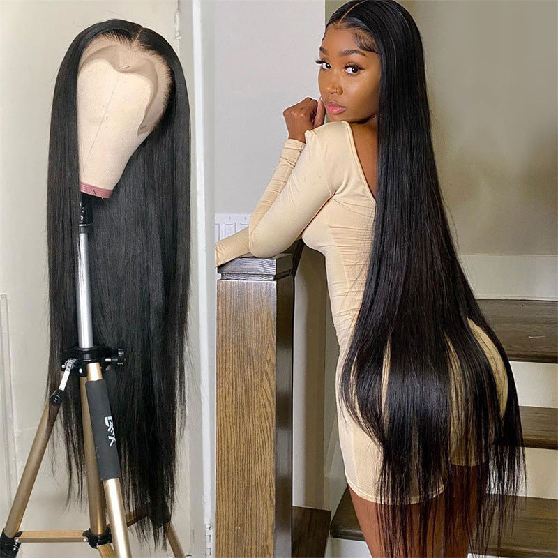 long straight synthetic wig, view 3 - MRSLM