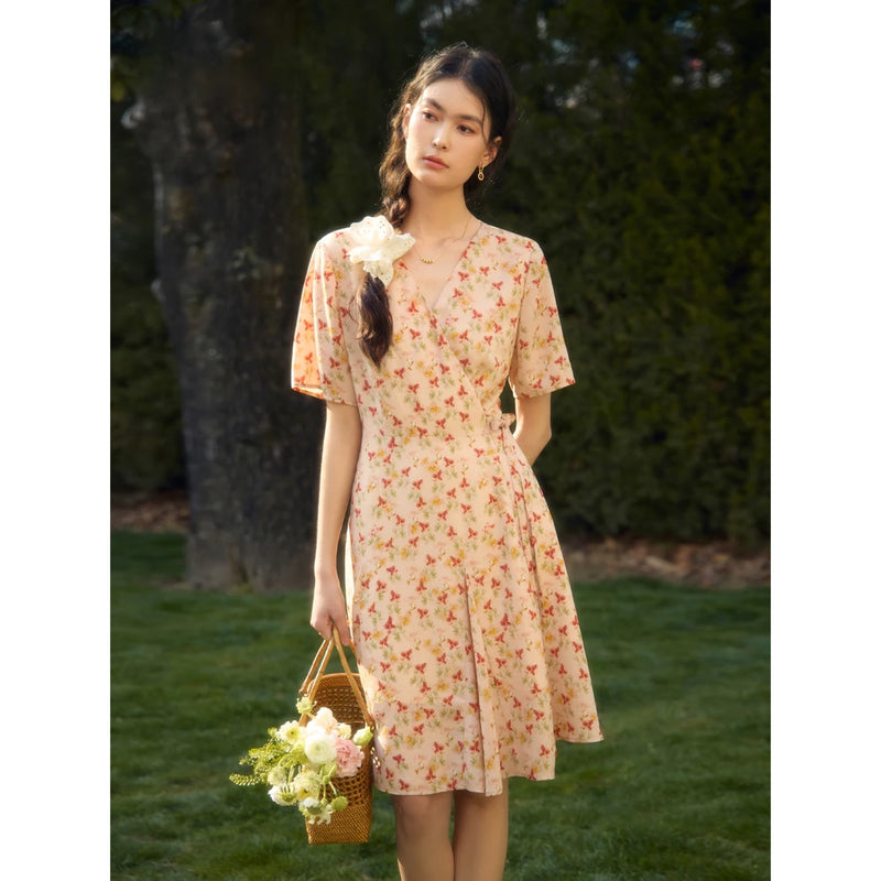 french wrap dress, view 2 - MRSLM