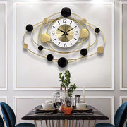 gold metal art wall clock, view 4 - MRSLM