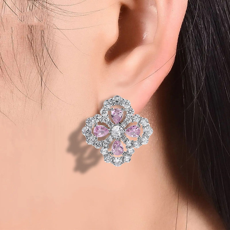four-leaf clover zircon earrings - MRSLM