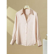 silk v-neck blouse, view 18 - MRSLM