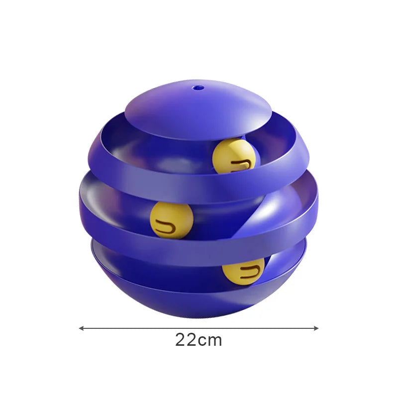 3-layer cat tumbler toy with balls, view 2 - MRSLM