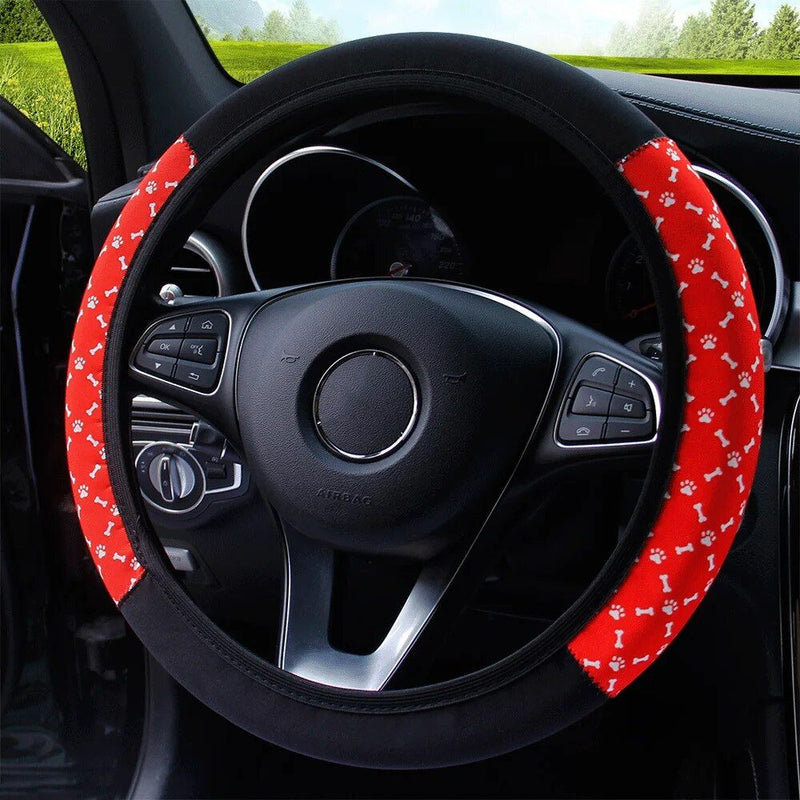 ethnic style print steering wheel cover, view 2 - MRSLM