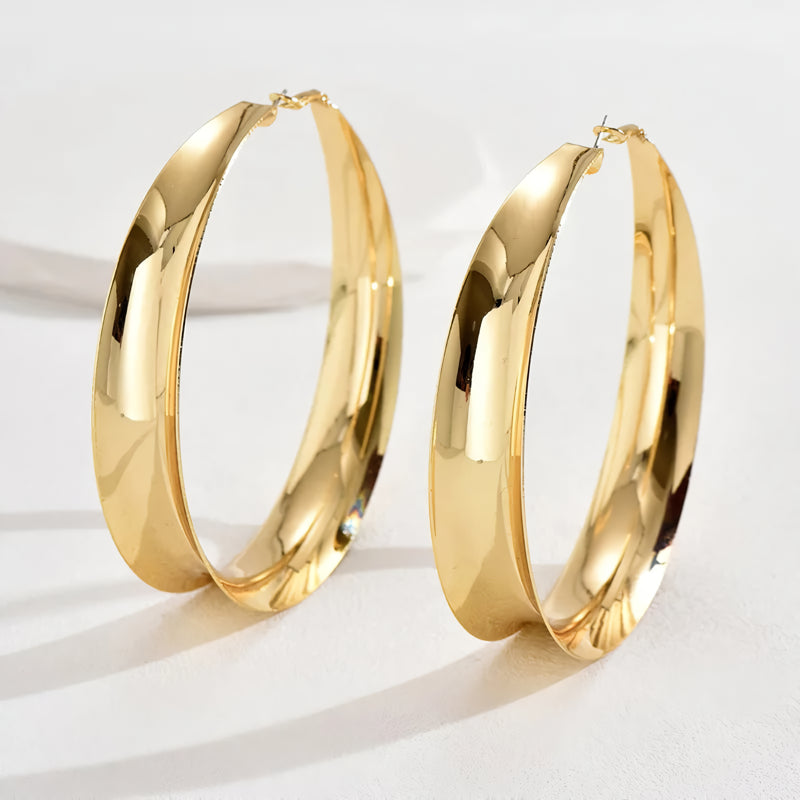 glossy geometric hoop earrings, view 12 - MRSLM