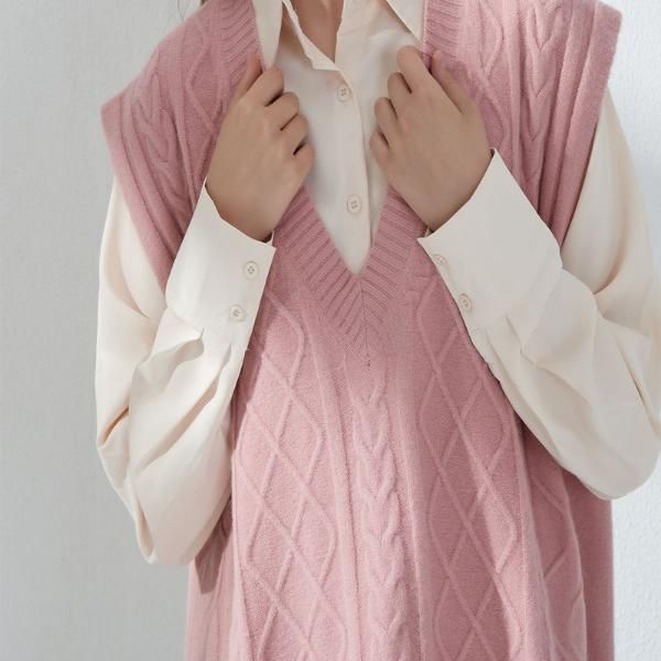 oversized knitted vest, view 7 - MRSLM