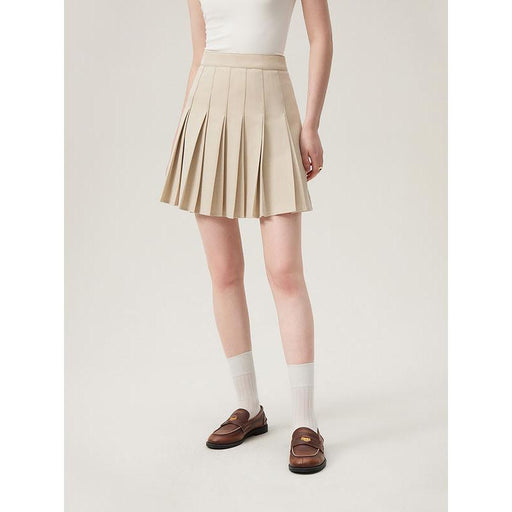 twill pleated mini skirt, view 3 - MRSLM
