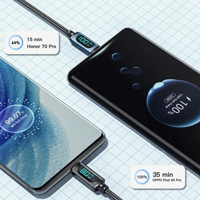 USB-C fast charging cable with LED indicator, view 5 - MRSLM