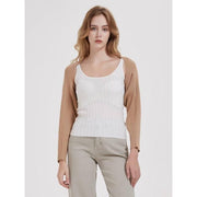 long sleeve knit crop top cardigan, view 7 - MRSLM