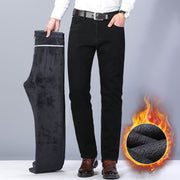 men's black fleece-lined jeans, view 2 - MRSLM