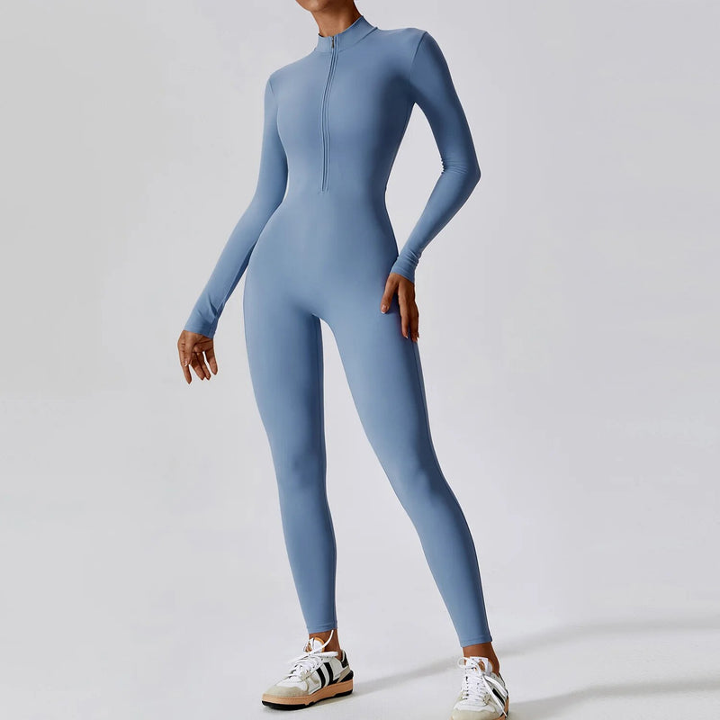 women's long-sleeve yoga jumpsuit, view 24 - MRSLM