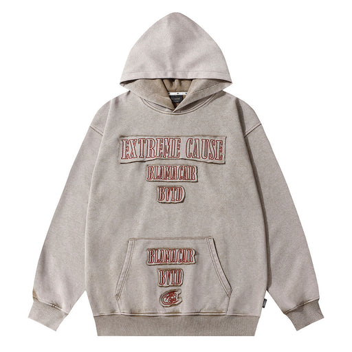 letter patch embroidered hoodie - MRSLM