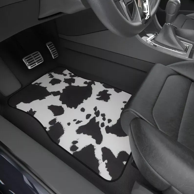 Cow Print Waterproof Car Floor Mats (Set of 4)