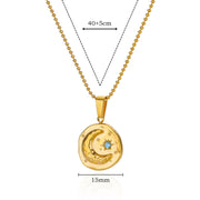 moon star pendant necklace, view 2 - MRSLM