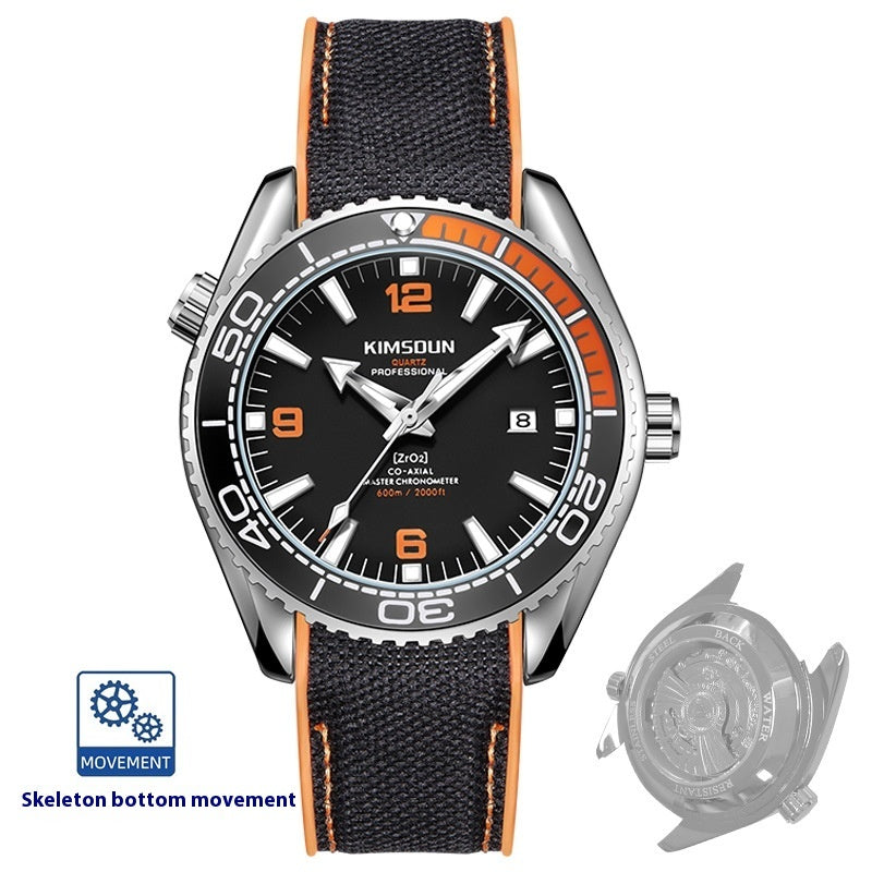 men's luminous hollow mechanical watch, view 5 - MRSLM
