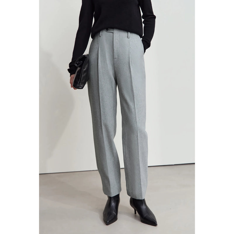 women's tapered wool blend pants, view 8 - MRSLM
