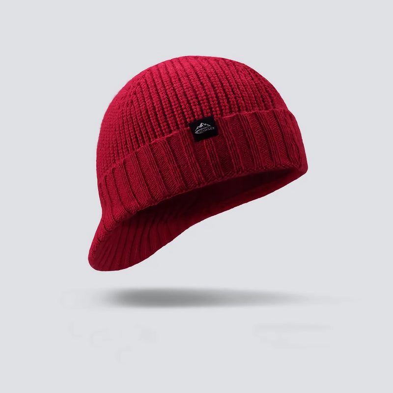 warm knit duckbill cap with visor, view 4 - MRSLM