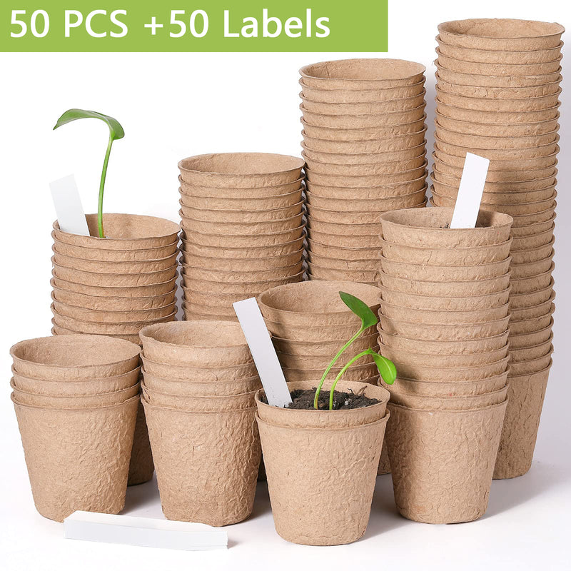 Biodegradable paper nursery pots and plant labels set, view 2 - MRSLM