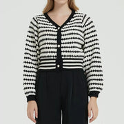 Vintage stripe knit cardigan, view 2 - MRSLM