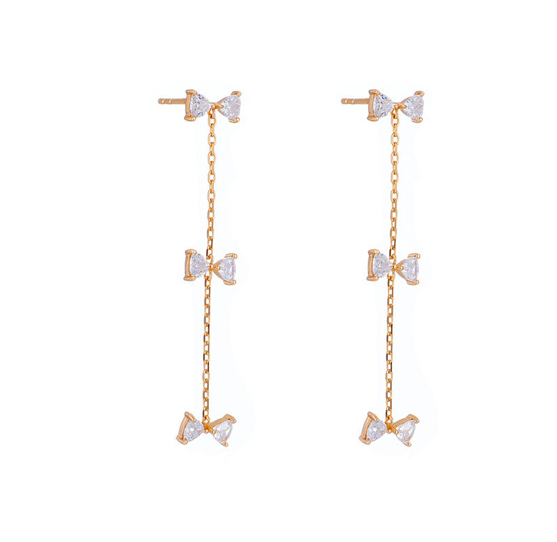 long silver bowknot earrings, view 2 - MRSLM