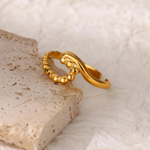 Gold wave ring for women - MRSLM