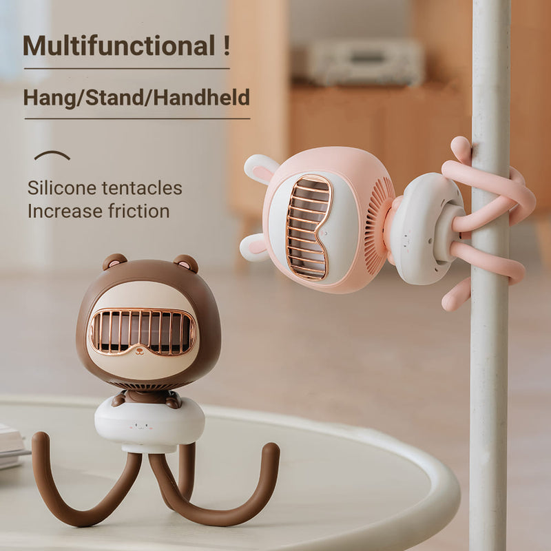 usb charging desktop folding fan, view 5 - MRSLM