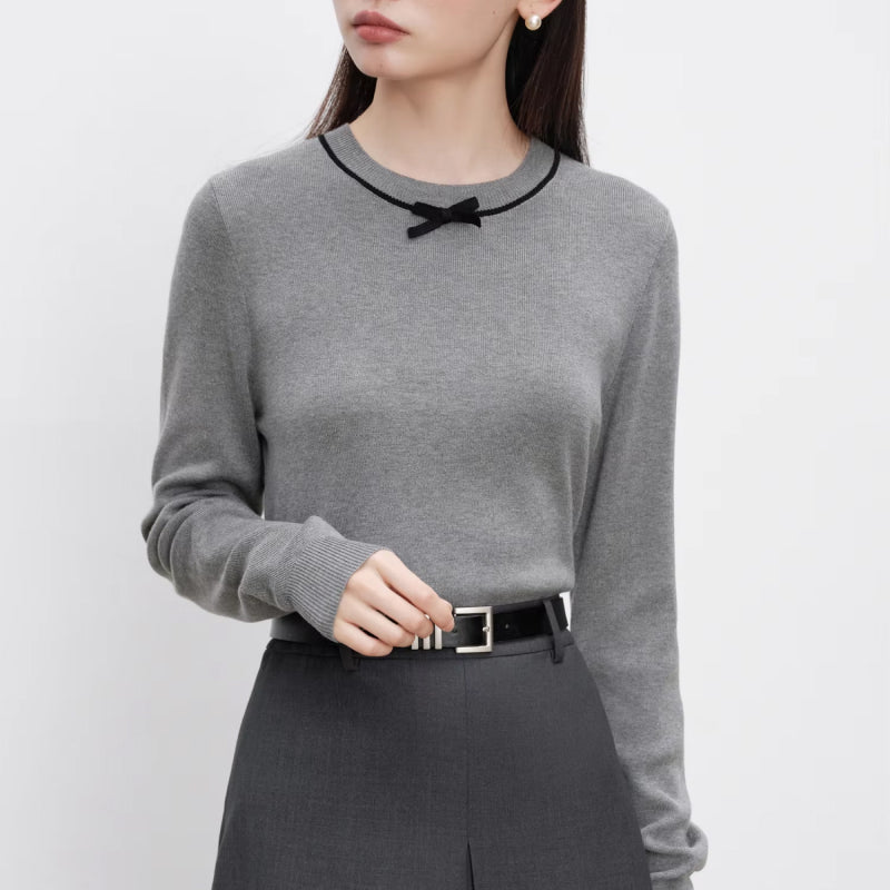 petite knitted sweater with bow detail - MRSLM