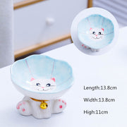 cute ceramic cat and dog bowl, view 2 - MRSLM