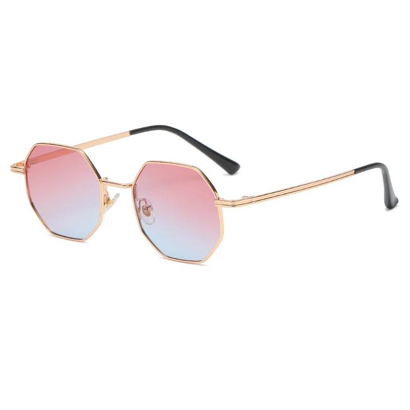 retro polygonal metal sunglasses, view 7 - MRSLM